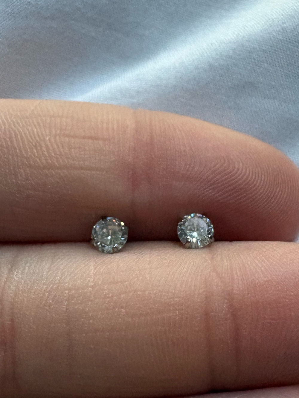 Classic Round Clear Cubic Zirconia Stud Earrings - Silver Tone